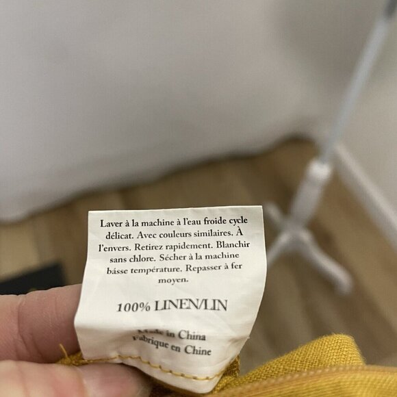 GRAE COVE 100% Linen Wide-Leg Cropped Jumpsuit Mustard Yellow size Small - Picture 10 of 10